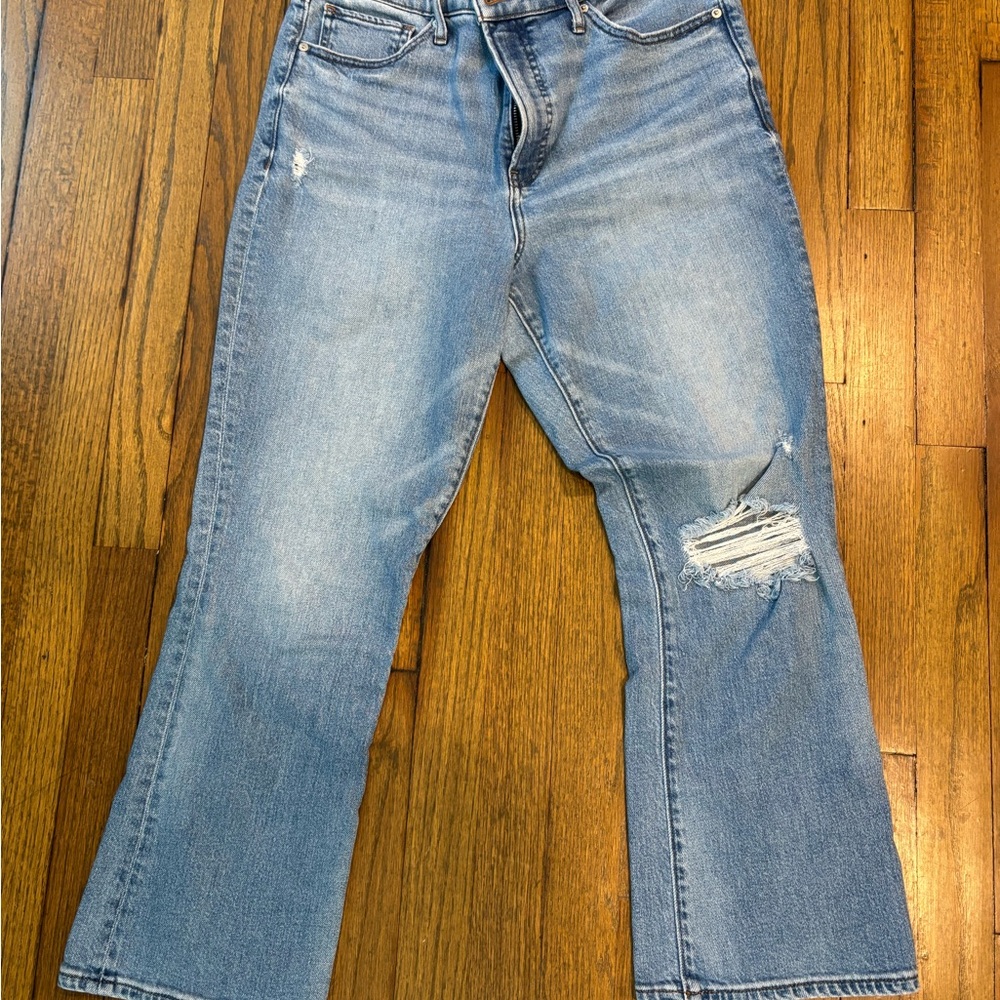 Women's Light Blue Distressed Jeans